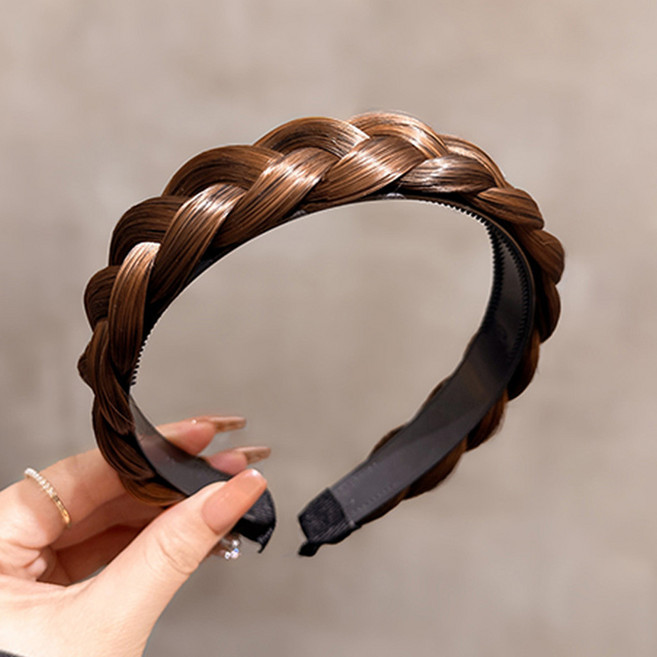 워더미 여성용 꽈베기 땋은 벼머리 가발 헤어밴드 F586 4p