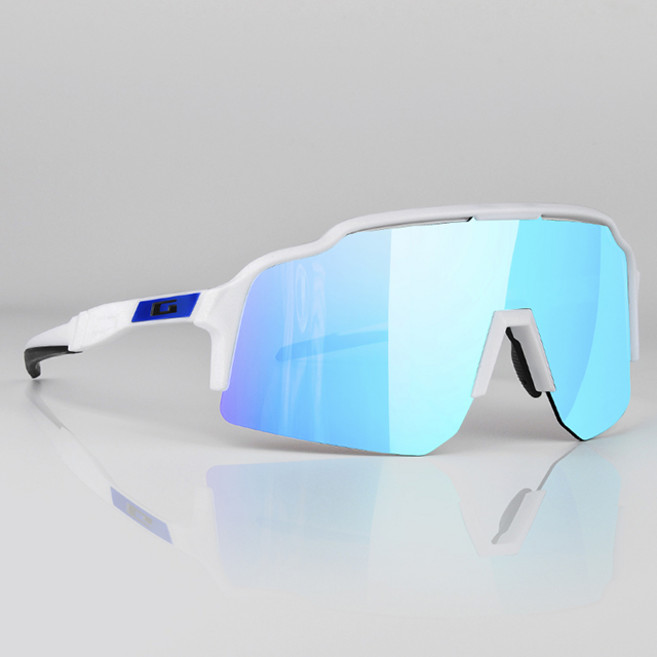 가빈 스타일호른 빅사이즈 스포츠 선글라스 G106 + 도수클립 세트, C05 화이트 스카이미러렌즈(선글라스), 랜덤발송(실리콘링), 1세트