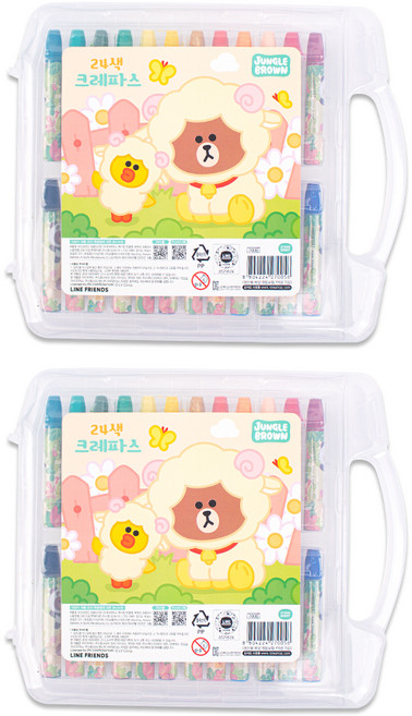 STUDIO EIGHT LINE FRIENDS 叢林熊大 蠟筆 白色, 24色, 2個