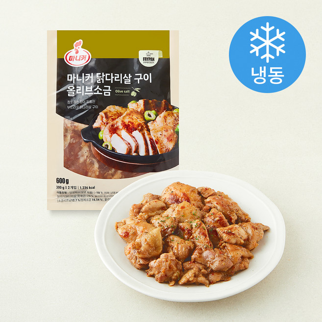 마니커 닭다리살 올리브 소금 구이용 2개입 (냉동), 600g, 1개