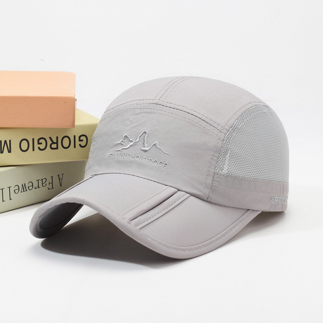 그리뉴얼 스포츠 메쉬 등산 러닝 모자, 멜란지그레이, 1개