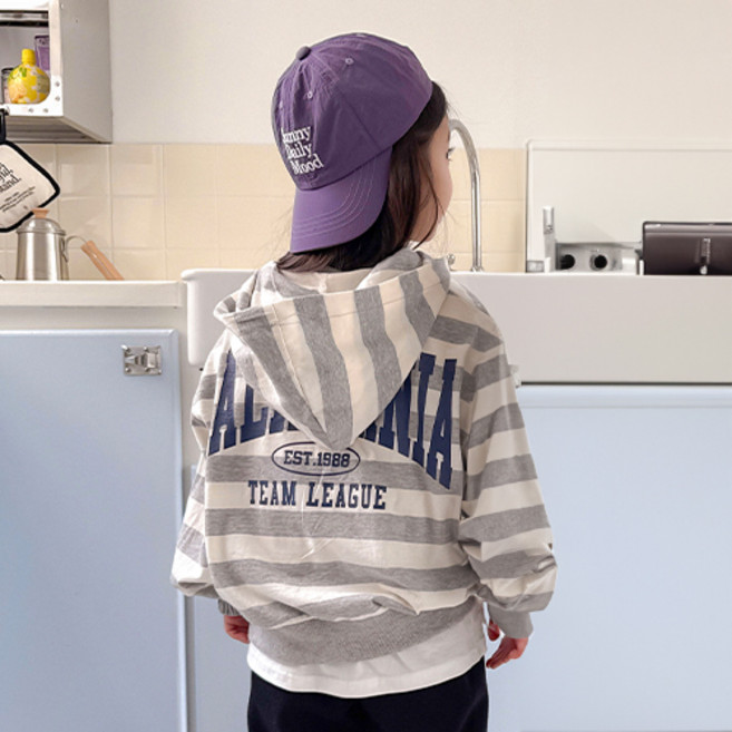 아도르베베 아동용 뎅깡 스트라이프 후드집업