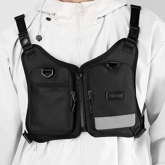 레인윙스 배달 작업용 반사 조끼, 블랙