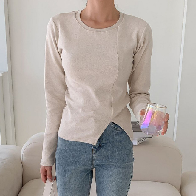 슈가펀 여성용 아이코 트임 라운드 티셔츠