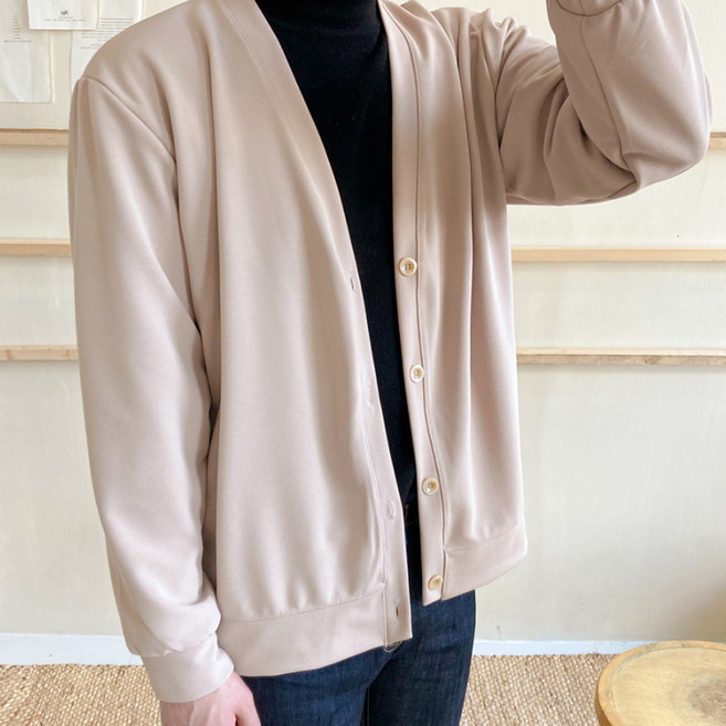 남성용 댄디핏 무지 가디건 O2024
