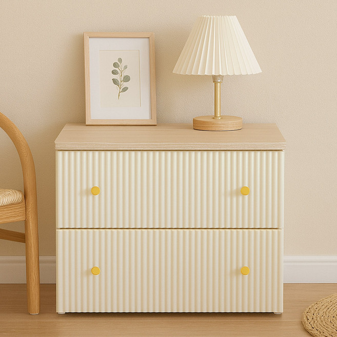 보노하우스 카밀라 템바보드 서랍장, 화이트, 2단