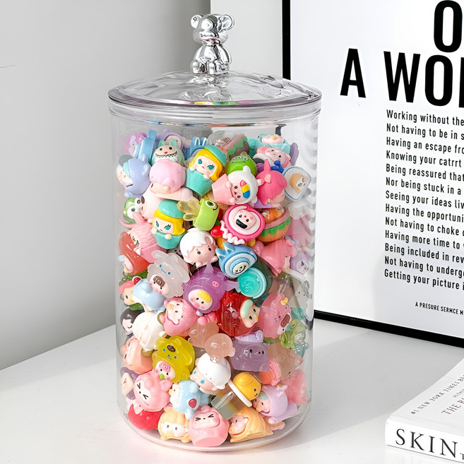 주앤지 다용도 원통형 소품 악세사리보관함 2L, 테디베어, 1개