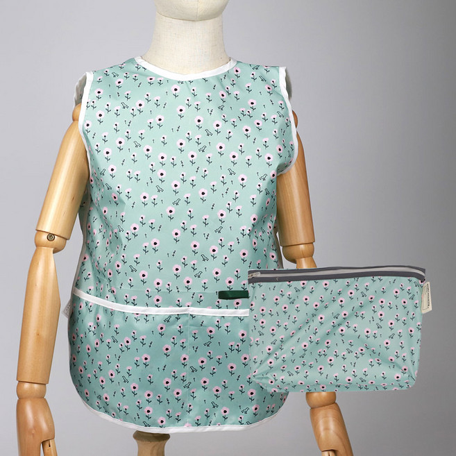 베베슈에뜨 아동용 방수 민소매 앞치마 파우치 세트