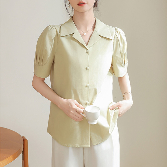 루나걸 여성용 클라톤스 프렌치 반팔 블라우스 L26SMBL022033