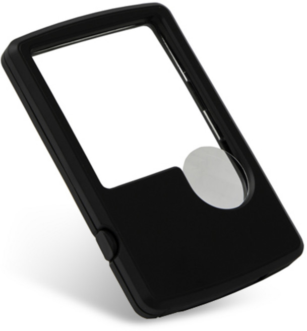 ETSHOP LED 고배율 카드형 돋보기, 블랙, 1개