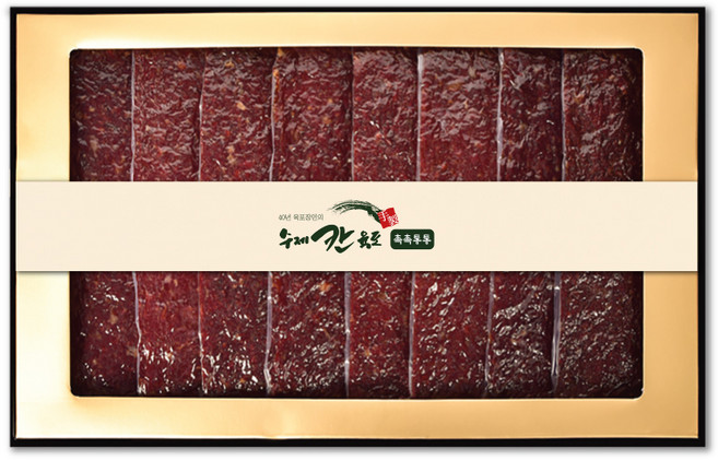 칸육포 촉촉통통 수제 쇠고기 육포 선물세트 + 쇼핑백, 8개, 60g