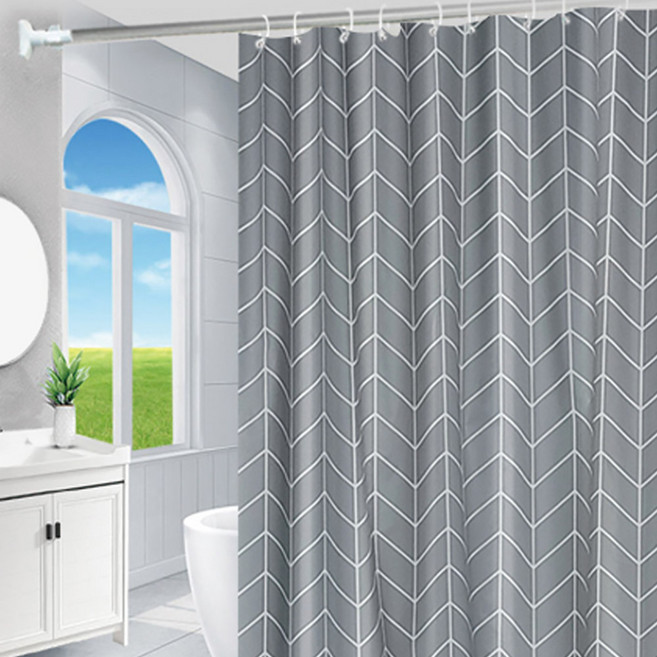 마켓플랜 방수 무늬 패턴 다용도 욕실 샤워 커튼, 그레이, 1개