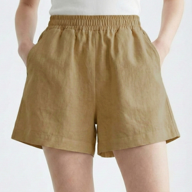 소니오 여성용 백포켓 밴딩 반바지