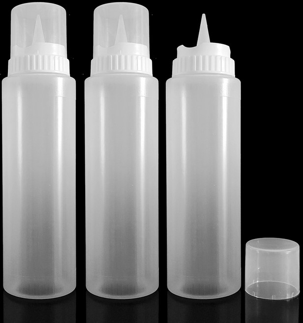 월포 잘라쓰는 1구 실리콘노즐 소스통 싱글, 3개, 710ml