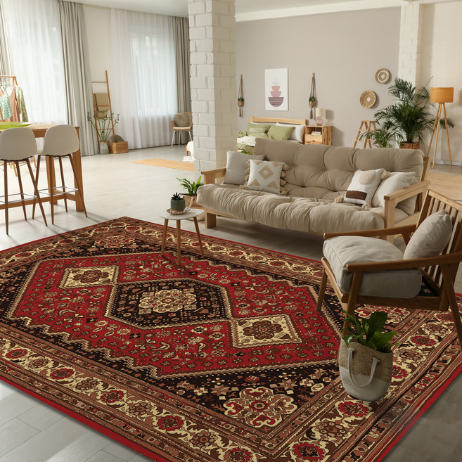 페르시안 보헤미안 에스닉 디자인 러그
