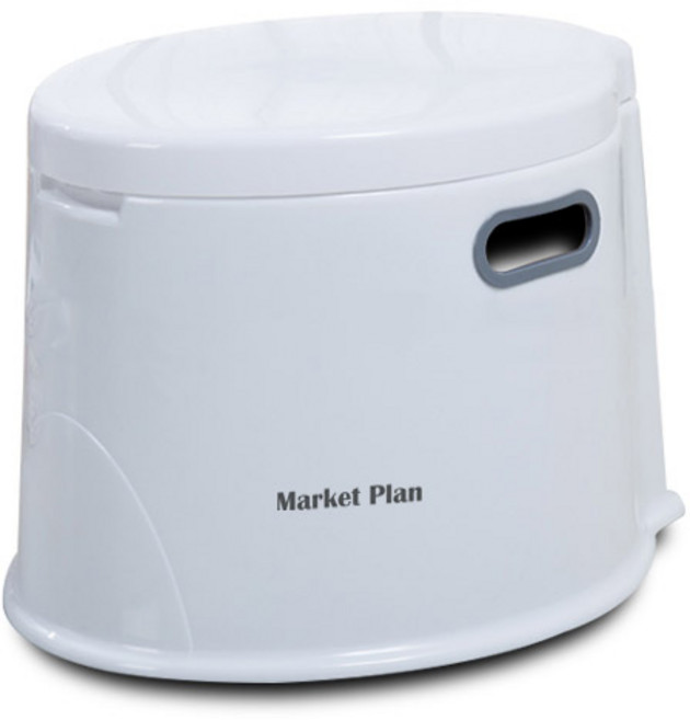 마켓플랜 캠핑용 이동식 좌변기, 화이트, 1개