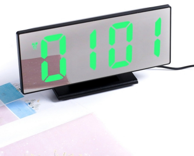 대형 스크린 LED 전자 시계, 블랙 + 그린