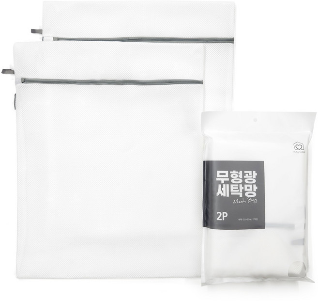 마더스홈 무형광 이중 세탁망 50 x 60cm, 화이트, 2개
