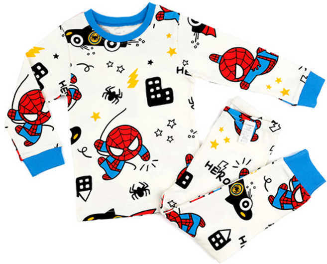 메이키즈 아동용 반짝스파이더 30수 후라이스 상하세트