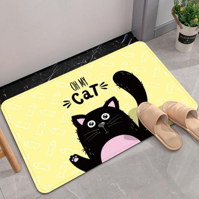 핑크파우더 욕실매트, 블랙캣