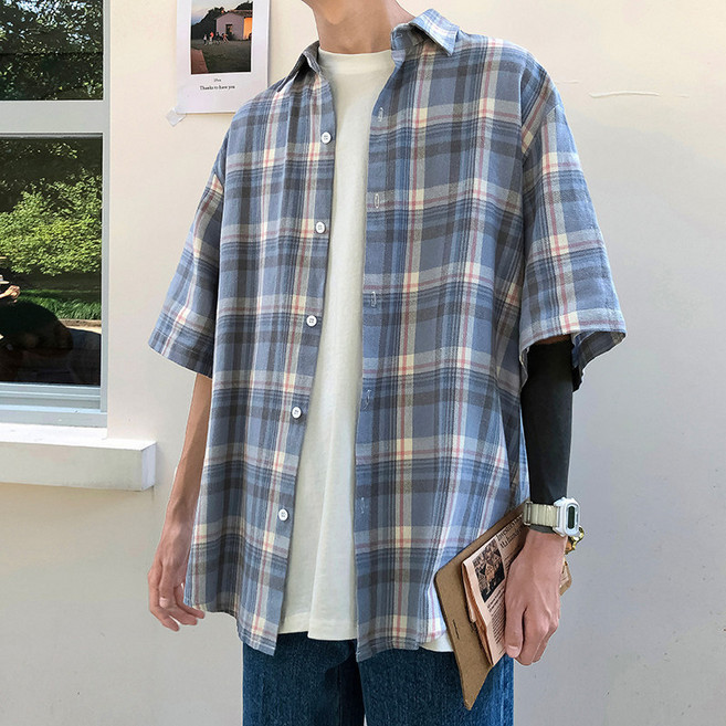 DM 男士 Ever 格紋短袖襯衫