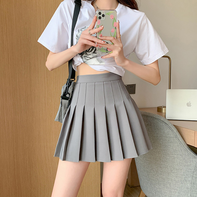 메이첼 러블 A라인 속바지 있는 플리츠 미니 스커트 10638