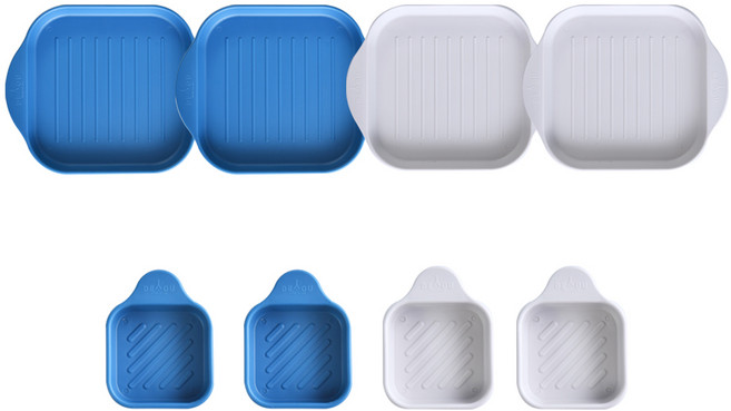 디유 전자레인지용 큐티 나눔접시 세트, 1세트, 네이비플레이트(2P) + 네이비소스볼(2P) + 베이지플레이트(2P) + 베이지소스볼(2P), 네이비 + 베이지