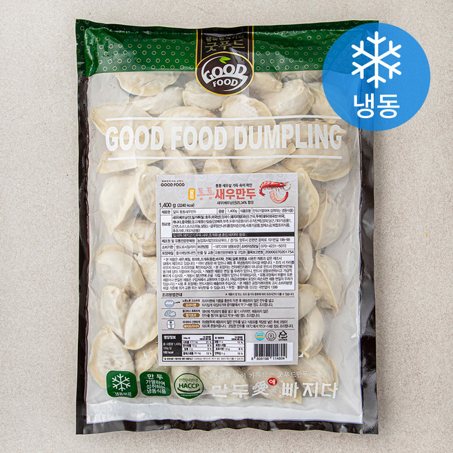 얇피 통통 새우만두 (냉동), 1.4kg, 1개