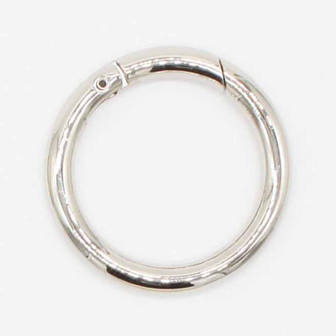 동대문단추왕 원터치 오픈형 컬러오링 30mm, 실버, 1개