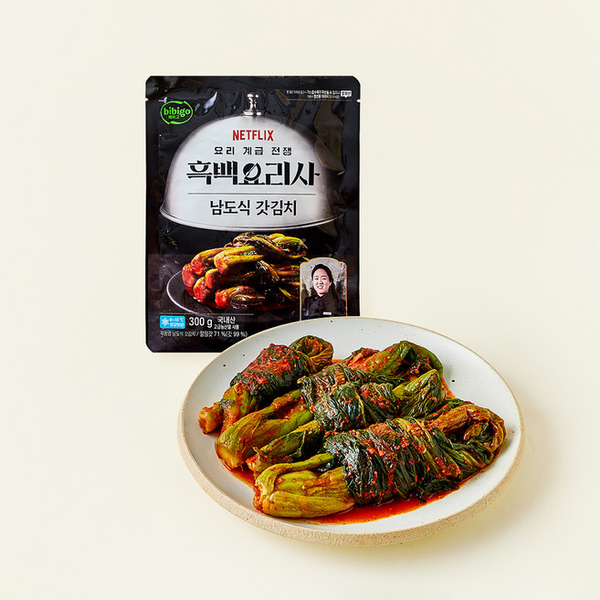 비비고 흑백요리사 술 빚는 윤주모셰프 남도식 갓김치, 300g, 1개