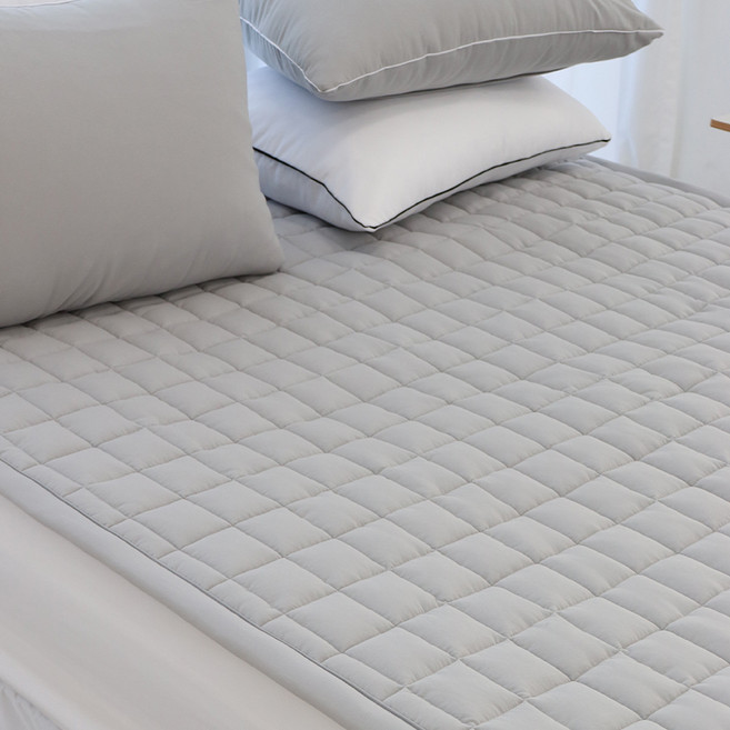 이불넷 국산 부드럽고 푹신한 워싱 고정밴드형 침대 패드, 그레이