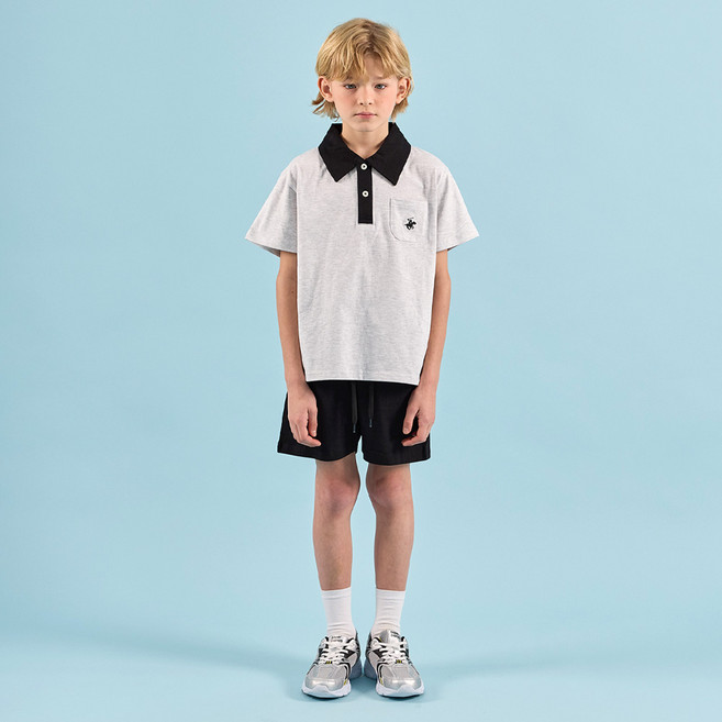 비버리힐스폴로클럽 주니어 루시드 아이콘 통기성 4부 상하의 세트