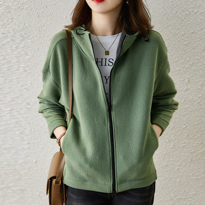 시크힐즈 여성용 심플 모던 후드 후리스 집업 점퍼 00709 T