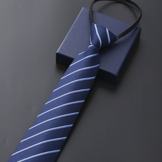 어바웃타이 스트라이프 슬립온 자동지퍼 넥타이 TSP1360