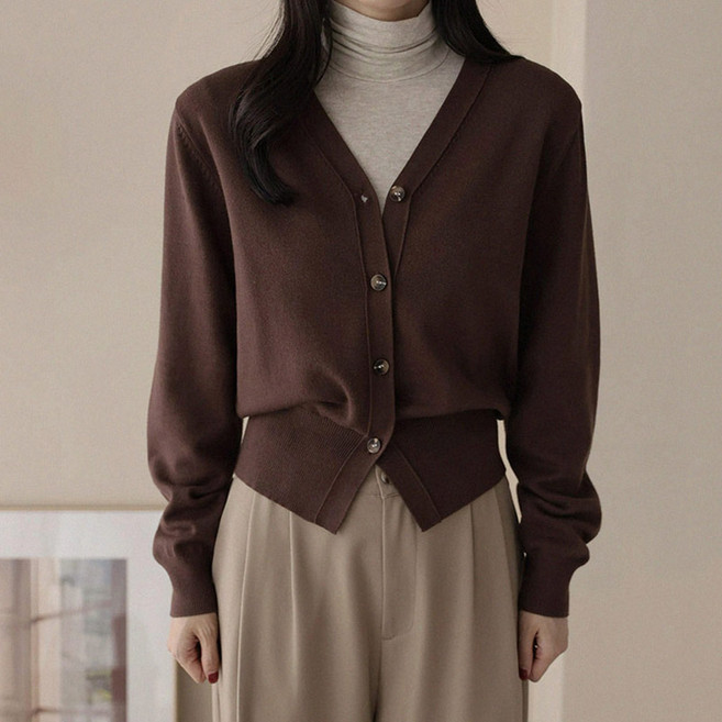 앤드스타일 여성용 비소프트 데일리 소프트핏 비스코스 브이넥 가디건 264977