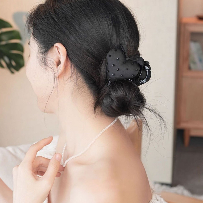 Paperments 法式圓點愛心蝴蝶結鯊魚夾 8cm 11111