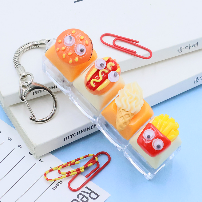 주)비단길 스위터 클리커 키보드 4구 키캡 키링 FREE