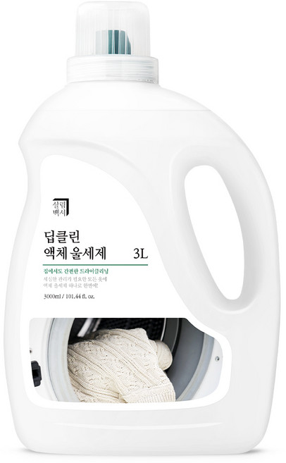 살림백서 딥클린 액체 울 세제 본품, 3L, 1개