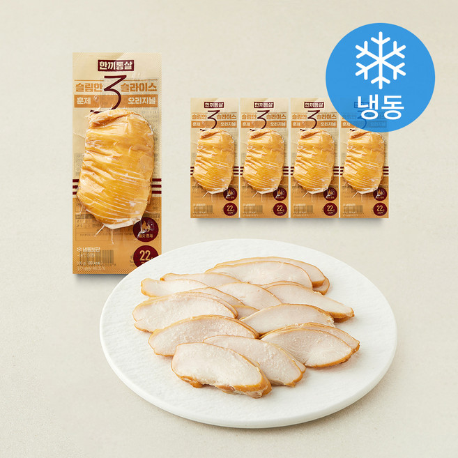 한끼통살 슬림 슬라이스 닭가슴살 훈제오리지널 (냉동), 100g, 5개, 1개입