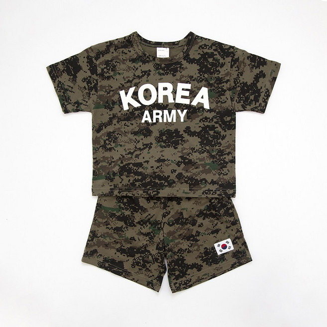 아동용 통기성 군복 코리아 아미 반팔 상하복 세트