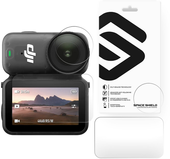 스페이스쉴드 DJI 오즈모 Nano 호환 아머 플렉스 카메라 렌즈 비전 독 스크린 보호 필름 2종 x 2p 세트, 1세트