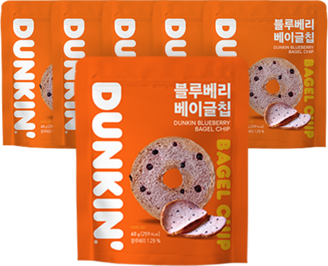 던킨도너츠 블루베리 베이글칩, 60g, 6개