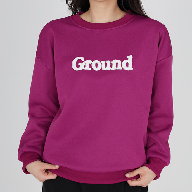 모이르벨라 여성용 야드 레터링 라운드넥 맨투맨 T24FW2-A0587