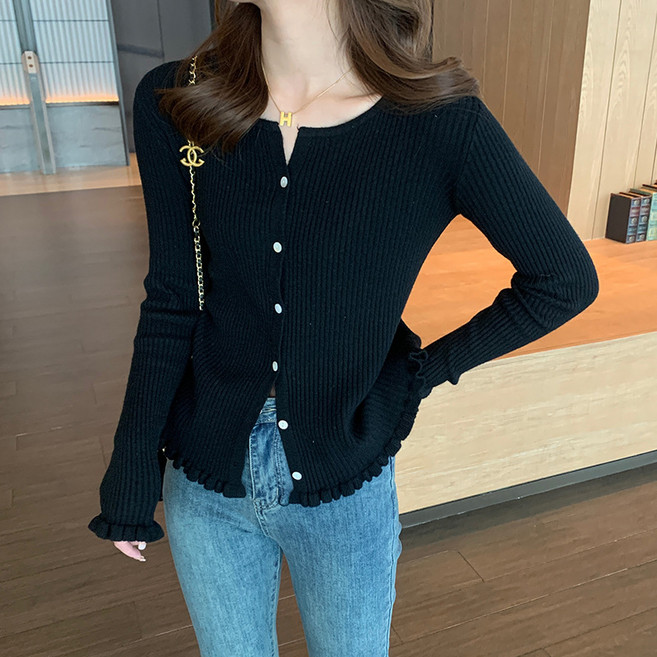 아이엠몽 여성용 마이티 슬림핏 밑단 니트 가디건