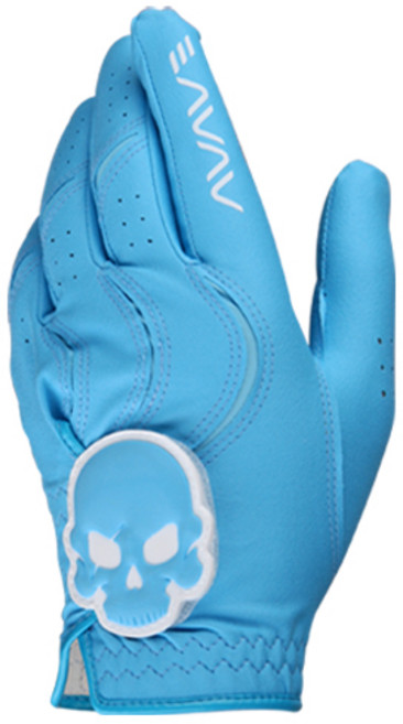 어베이브 여성용 스컬로고 칼라 골프장갑 왼손용, 블루, 1개