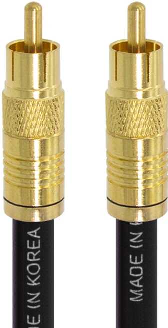 솔탑 국산 디지털 75옴 코엑셜 골드 RCA 압착 방수 TV 동축 케이블 블랙, SOLTOP-667, 1개