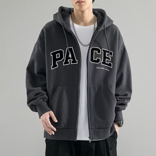 제이티엘 남성용 페이스 루즈핏 캐주얼 후드집업