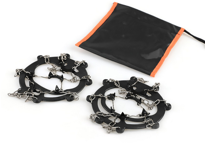 조엘리 등산화 빙판길 논슬립 체인 미끄럼 방지 아이젠, 블랙