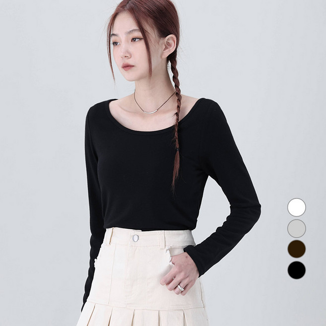 어썸어라운드 여성용 소프트 라운드 긴팔 티셔츠