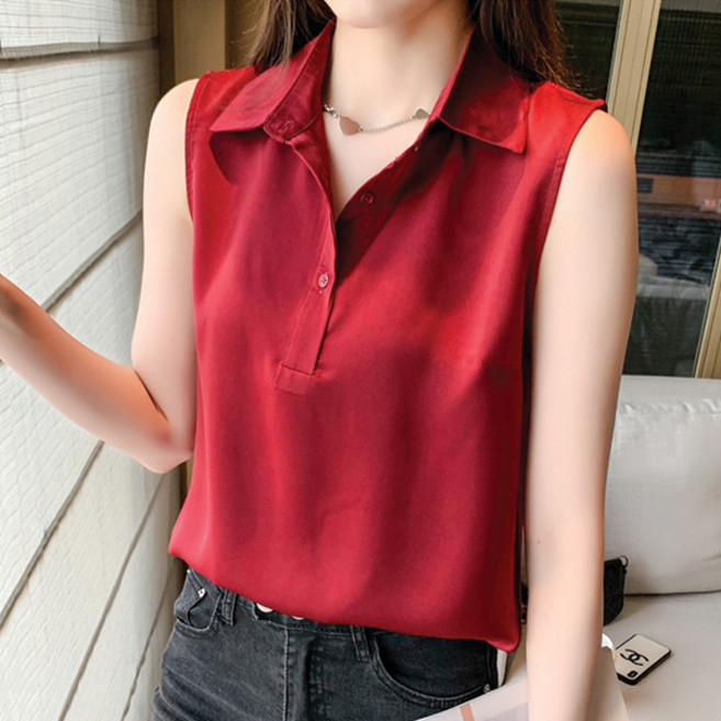 Awesomeful Amber 無袖翻領罩衫